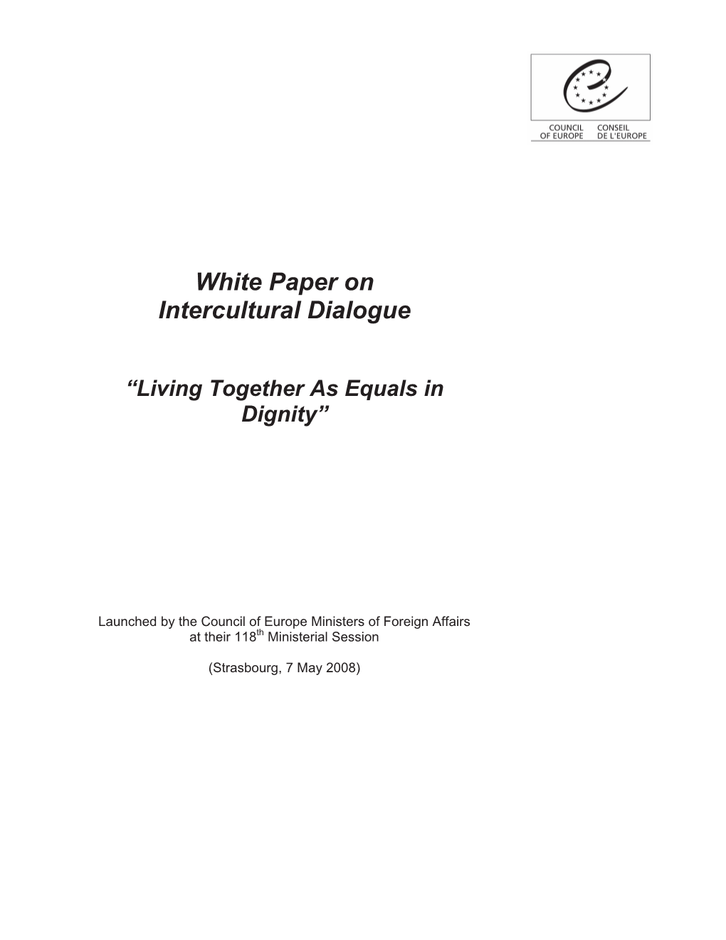 White Paper on Intercultural Dialogue