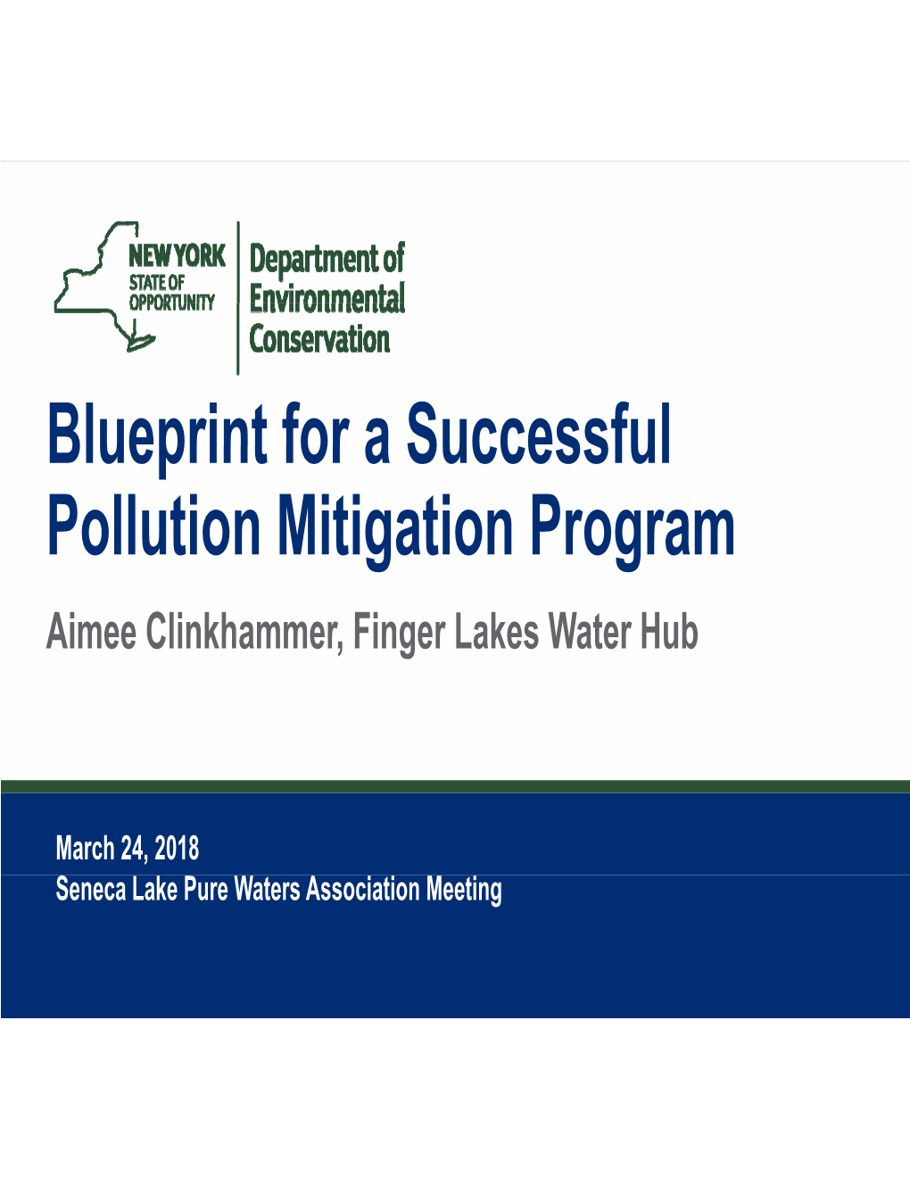 Blueprint for a Successful Blueprint for a Successful Pollution Mitigation