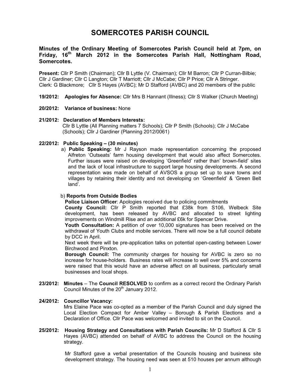 Somercotes Parish Council