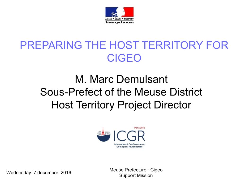 Preparing the Host Territory for Cigeo M