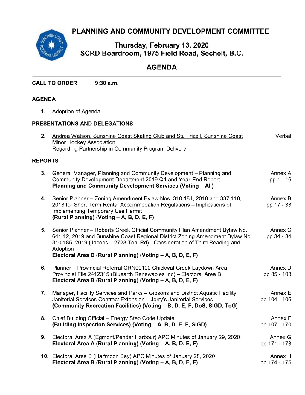 2020-FEB-13 PCD Agenda Package.Pdf