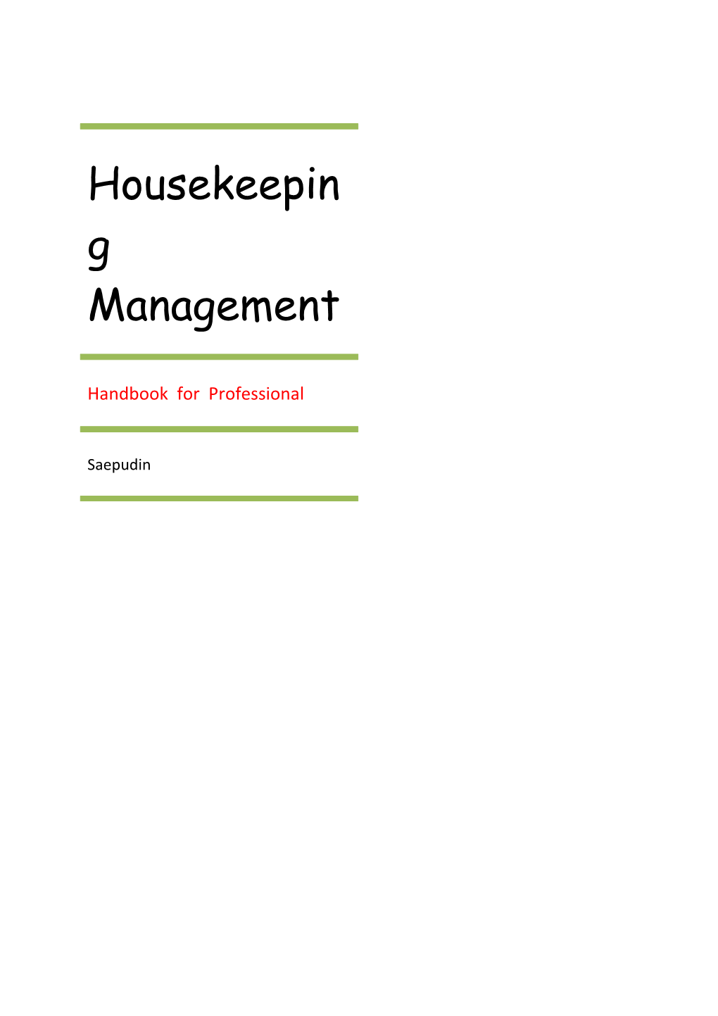 Housekeeping Department