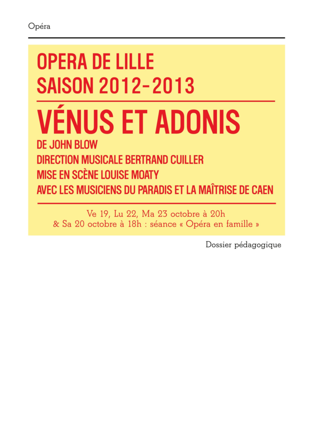 Dossier Pédagogique Vénus Et Adonis |