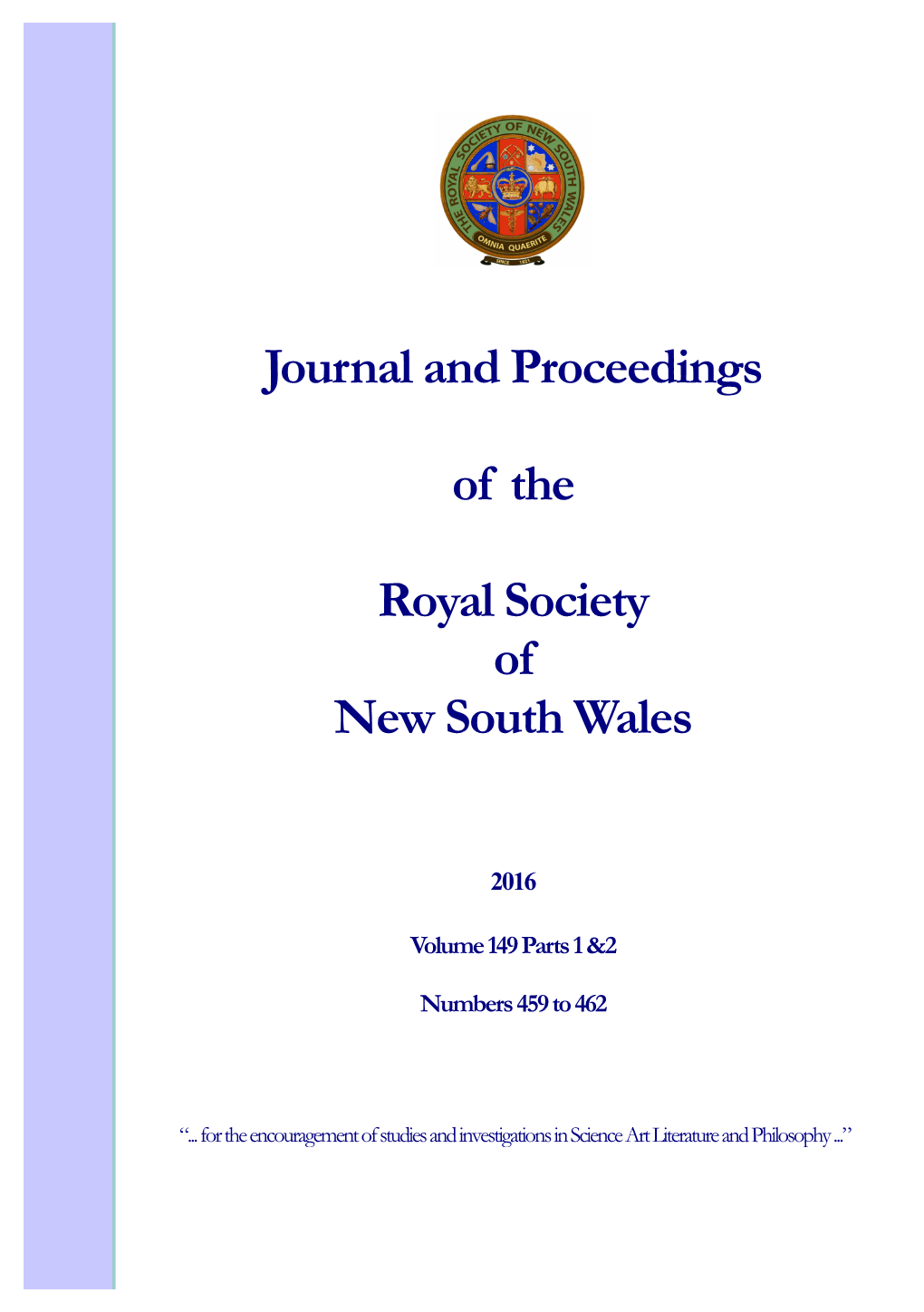 Journal & Proceedings of the Royal Society of New South Wales, Vol