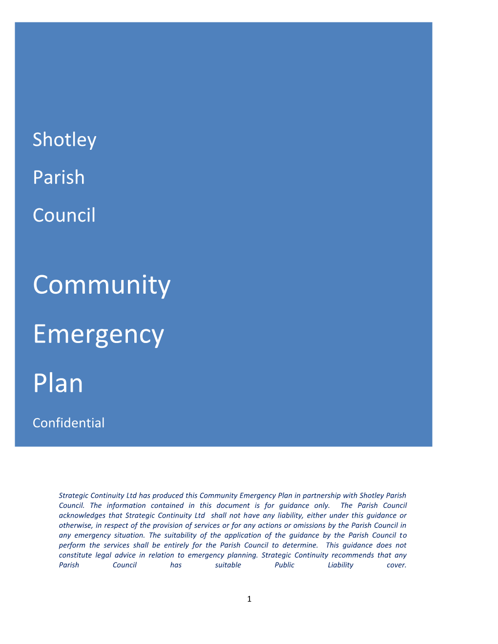 Community Emergency Plan in Partnership with Shotley Parish This Plancouncil