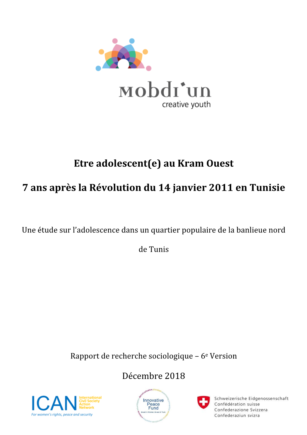 Etre Adolescent(E) Au Kram Ouest 7 Ans Après La Révolution Du 14