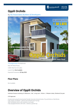 Oppili Orchids by SG Associates Builders & Developers