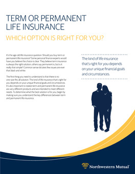 Term Or Permanent Life Insurance Which Option Is Right for You?