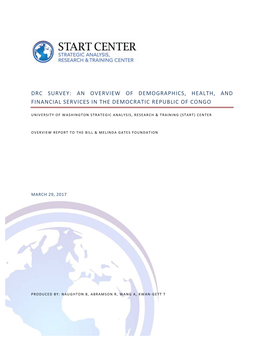 Drc Survey: an Overview of Demographics, Health, and Financial Services in the Democratic Republic of Congo