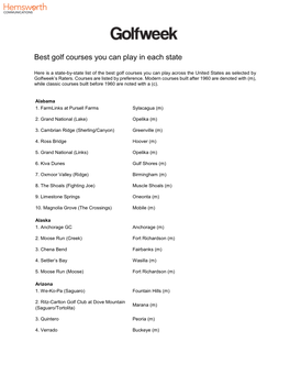 Best Golf Courses You Can Play in Each State