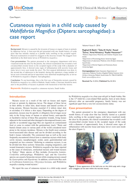 Cutaneous Myiasis in a Child Scalp Caused by Wohlfahrtia Magnifica (Diptera: Sarcophagidae): a Case Report