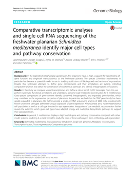 Comparative Transcriptomic Analyses and Single-Cell RNA Sequencing Of