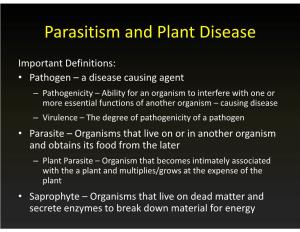 Parasitism and Plant Disease