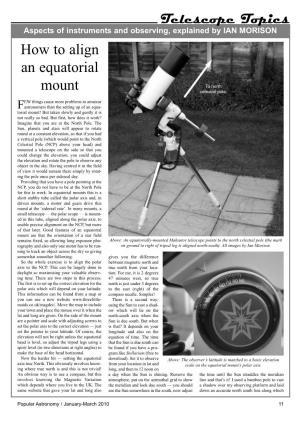 How to Align an Equatorial Mount