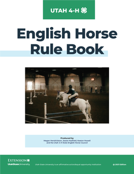 UTAH 4-H English Horse Rule Book