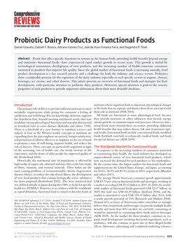 Probiotic Dairy Products As Functional Foods Daniel Granato, Gabriel F