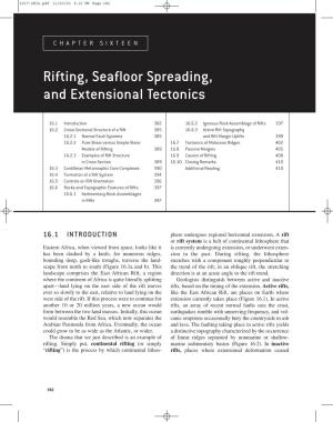 Rifting, Seafloor Spreading, and Extensional Tectonics