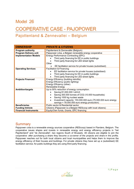 COOPERATIVE CASE - PAJOPOWER Pajottenland & Zennevallei – Belgium