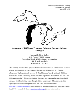 Lake Michigan Stocking Report 2015