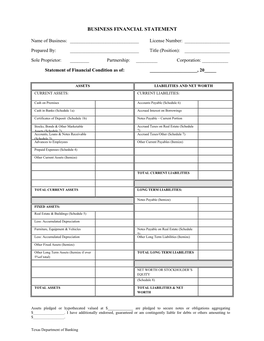 Business Financial Statement