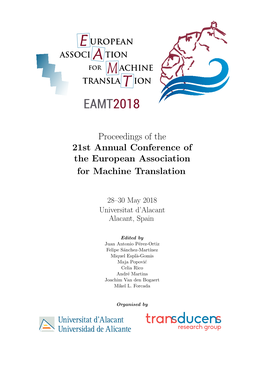 Proceedings of the 21St Annual Conference of the European Association for Machine Translation