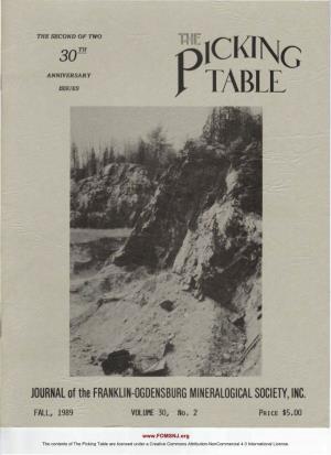The Picking Table Volume 30, No. 2 – Fall 1989