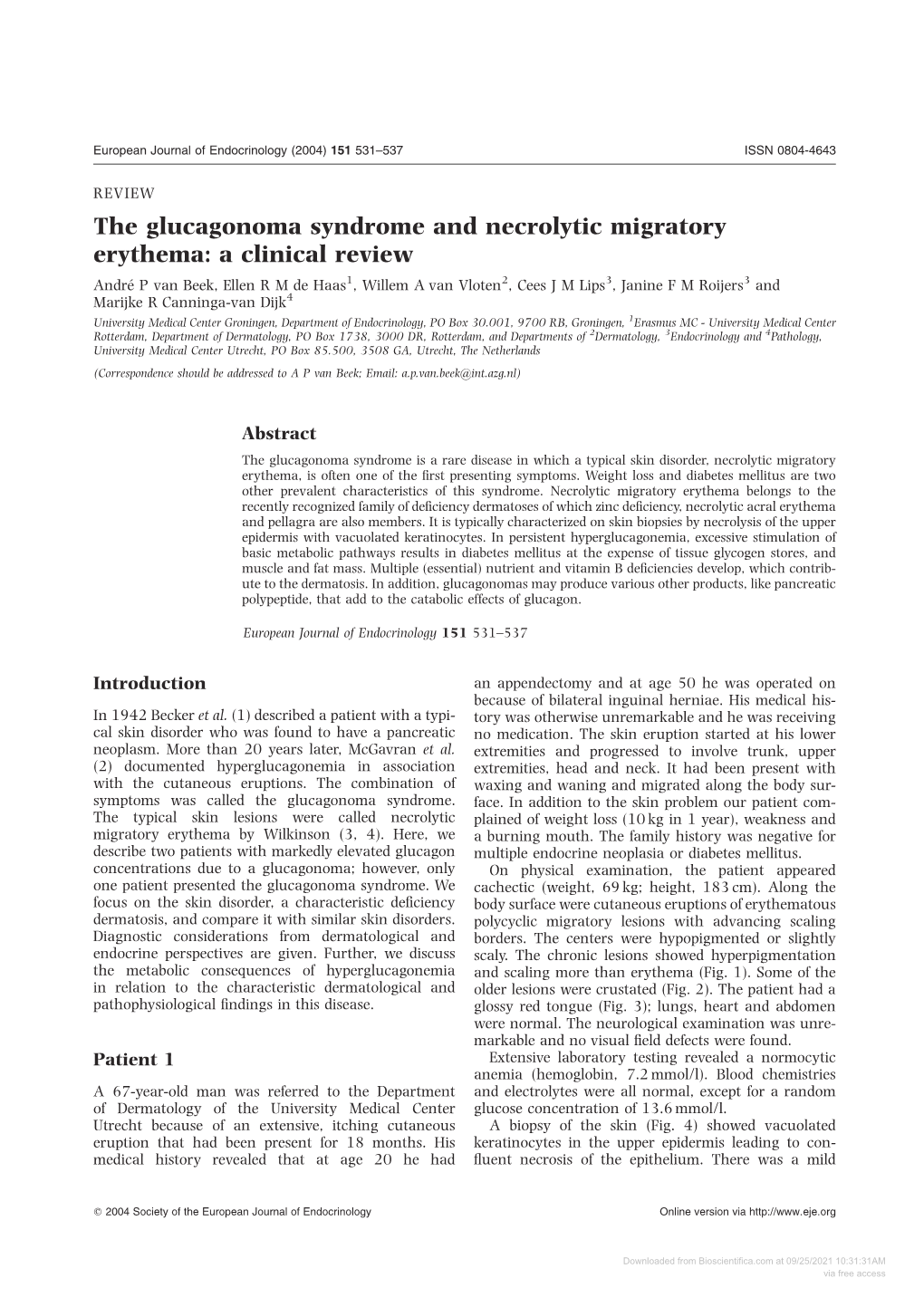 The Glucagonoma Syndrome And