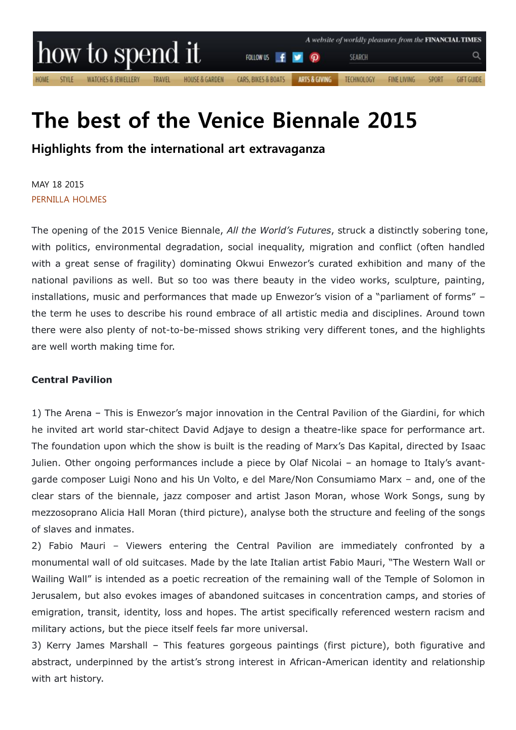 The Best of the Venice Biennale 2015 Highlights from the International Art Extravaganza