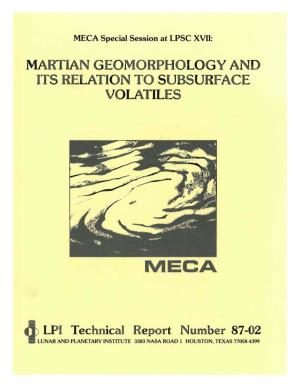 Martian Geomorphology and Its Relation to Subsurface Volatiles