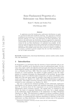 Some Fundamental Properties of a Multivariate Von Mises Distribution