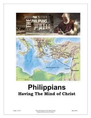 Philippians Having the Mind of Christ