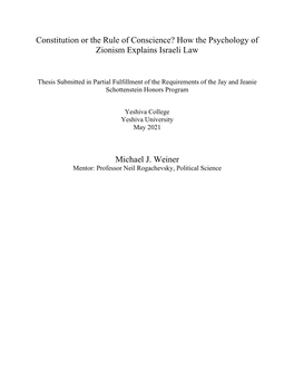 How the Psychology of Zionism Explains Israeli Law