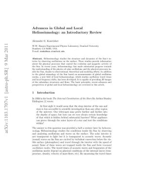 Advances in Global and Local Helioseismology: an Introductory Review