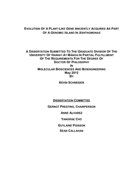 The Evolution of a Gene Cluster Containing a Plant-Like Protein In