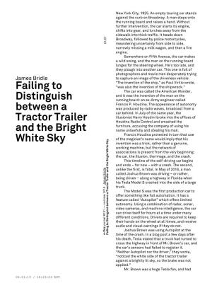 Failing to Distinguish Between a Tractor Trailer and the Bright White