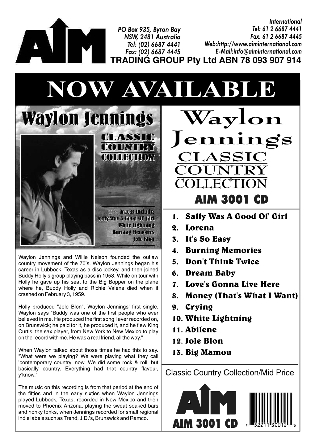 3001 Waylon Jennings.Cdr