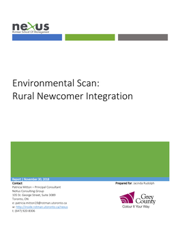 Environmental Scan: Rural Newcomer Integration