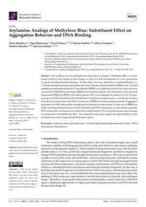 Substituent Effect on Aggregation Behavior and DNA Binding