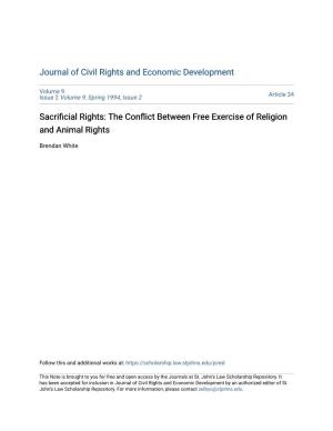 Sacrificial Rights: the Conflict Between Free Exercise of Religion and Animal Rights