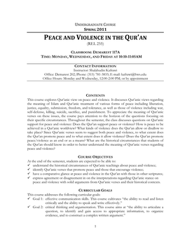 Peace and Violence in the Qu'ran