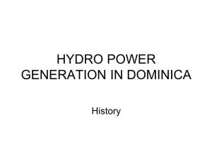 Hydro Power Generation in Dominica