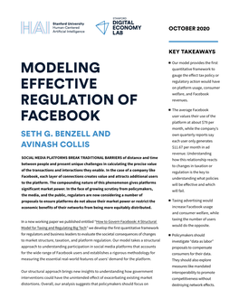 Modeling Effective Regulation of Facebook