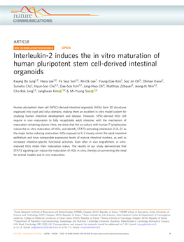 Interleukin-2 Induces the in Vitro Maturation of Human Pluripotent Stem Cell-Derived Intestinal Organoids