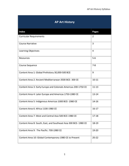 AP Art History Syllabus