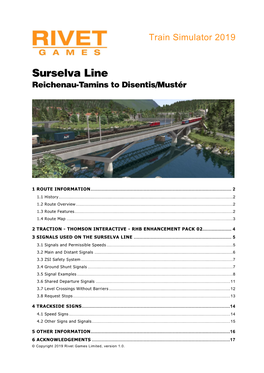 Surselva Line Reichenau-Tamins to Disentis/Mustér