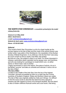 THE NORTH STAR CHRONICLES – a Newsletter Primarily for the Model Railway Fraternity