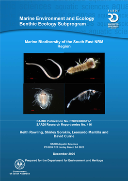 Marine Biodiversity of the South East NRM Region