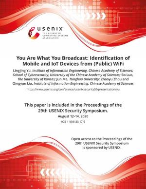 Identification of Mobile and Iot Devices from (Public) Wifi