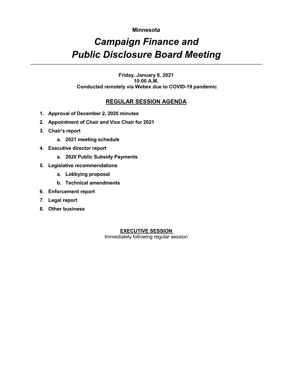 January 8, 2021 Meeting Materials