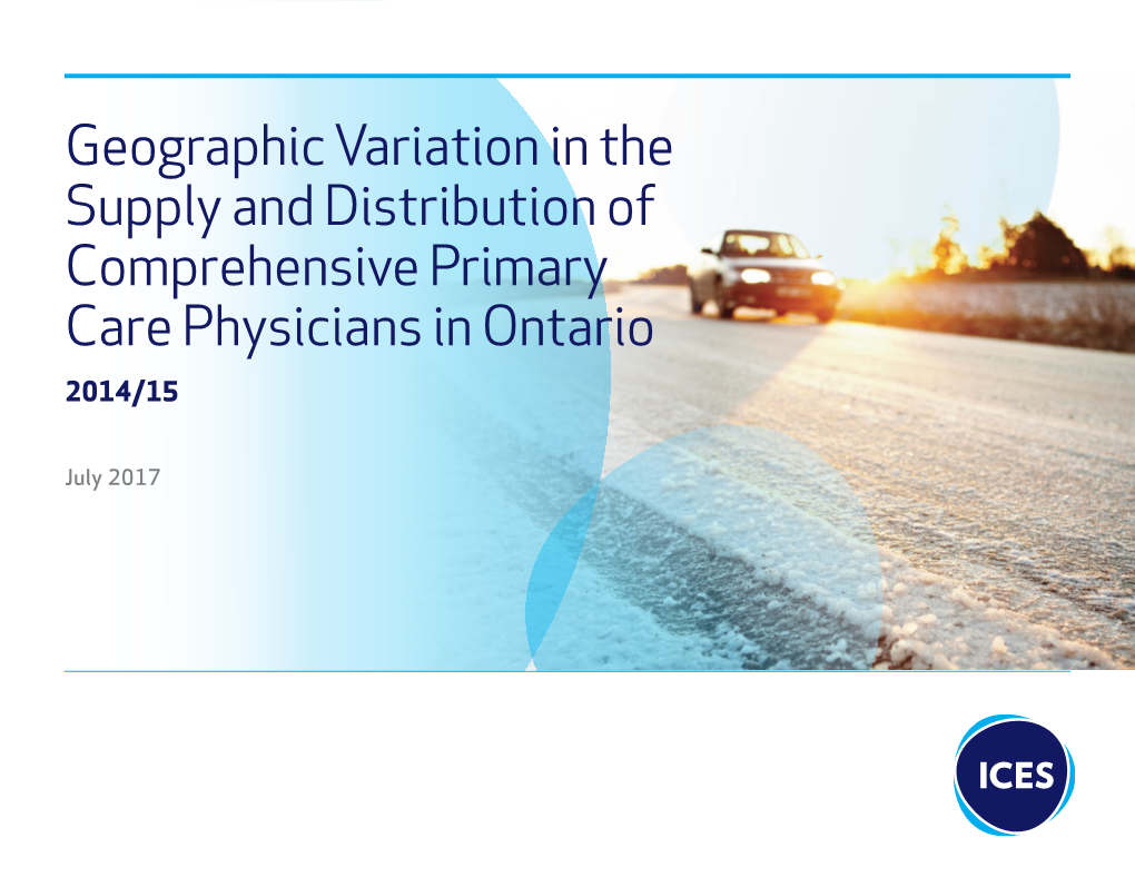 Geographic Variation in the Supply and Distribution of Comprehensive Primary Care Physicians in Ontario, 2014/15